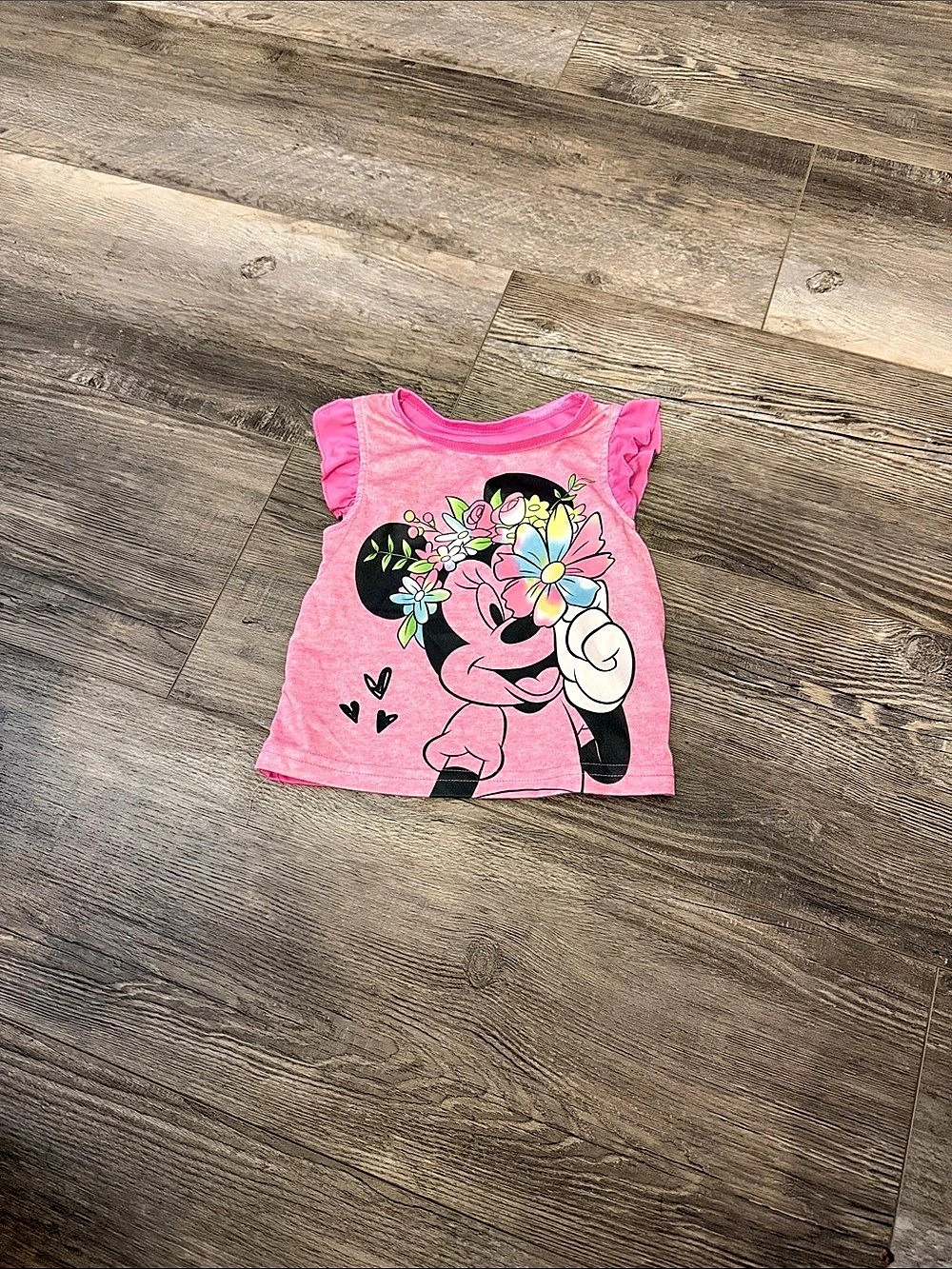Disney Junior Minnie Mouse Tee Girls 2T Pink Like New